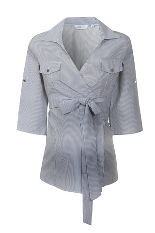 Atalia Black and White Maternity/Nursing Top