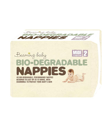 Beaming Baby, Bio Degradeable Nappies Midi Size 2 (5-8kgs) 40 pack